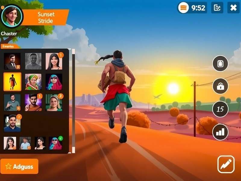 Sunset Stride character customization screen