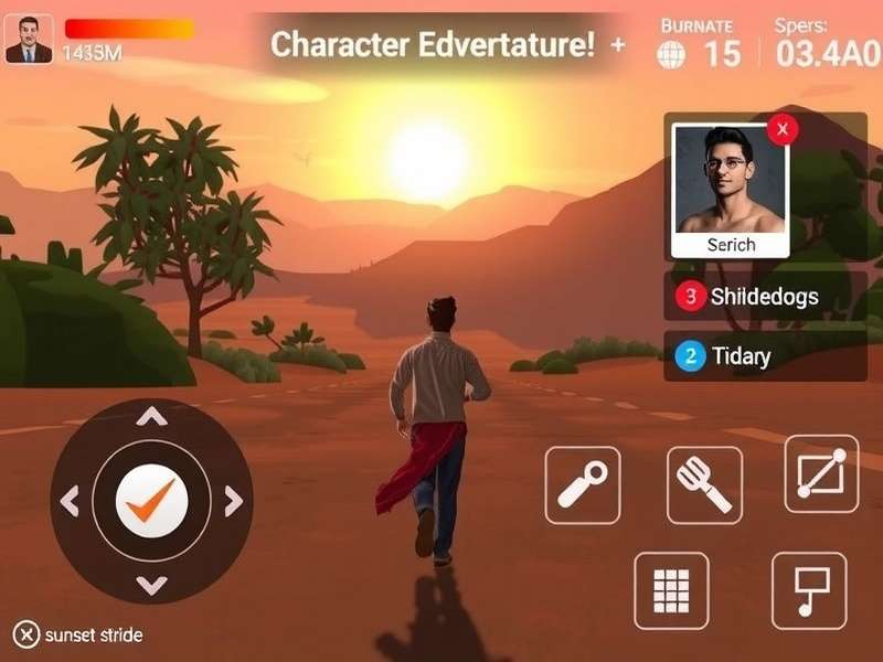 Sunset Stride gameplay showing character running through Indian landscape